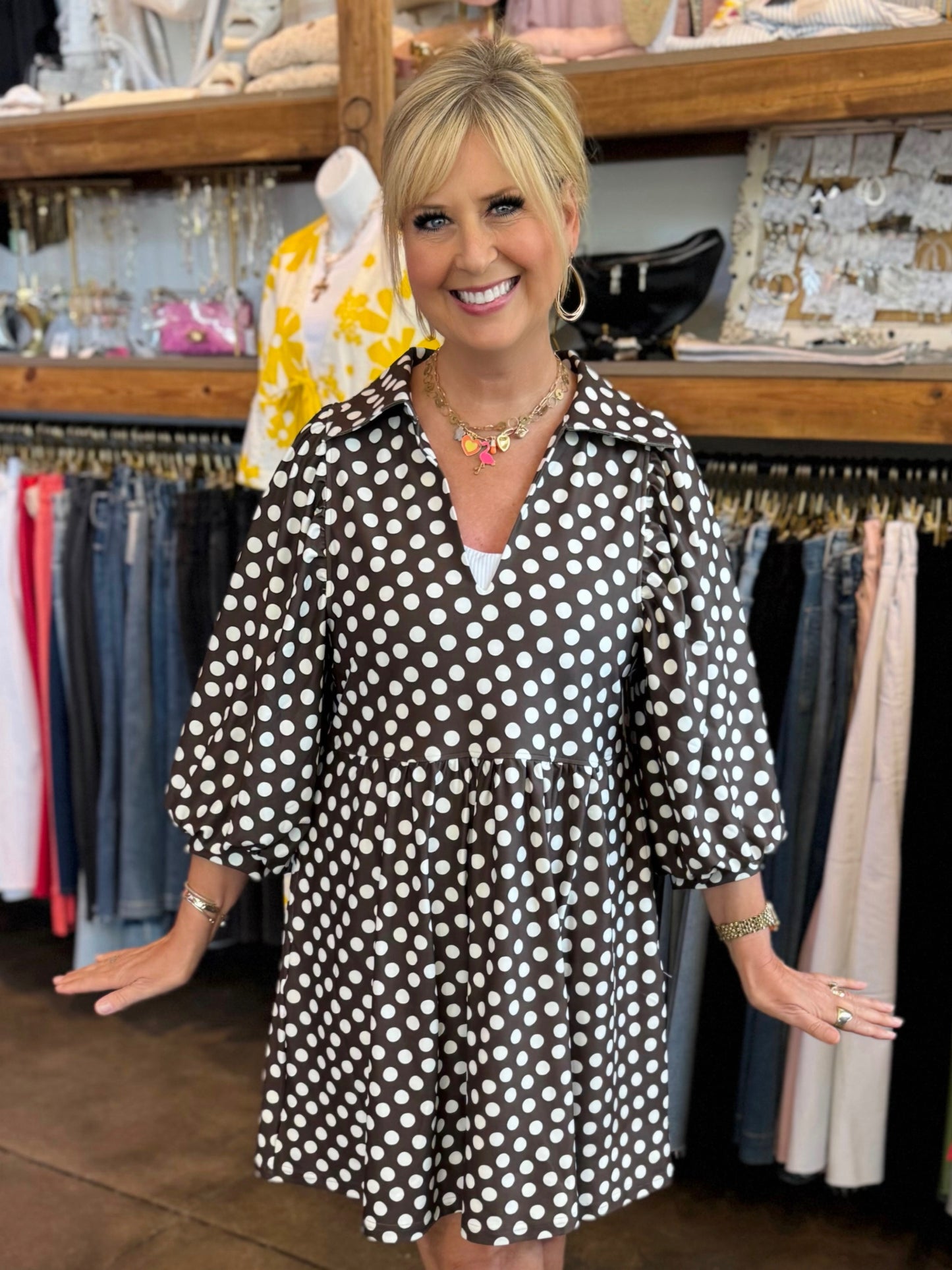 Smith & Quinn Charlotte Chocolate Dot Dress