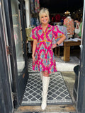 Uncle Frank Cherry Medallion Tiered Dress