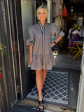 Emily McCarthy Black Tonal Monogram Sadie Dress