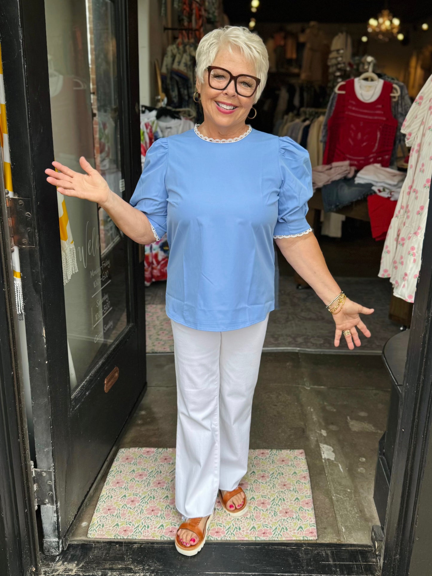 MARY SQUARE TOP THEA BLUE