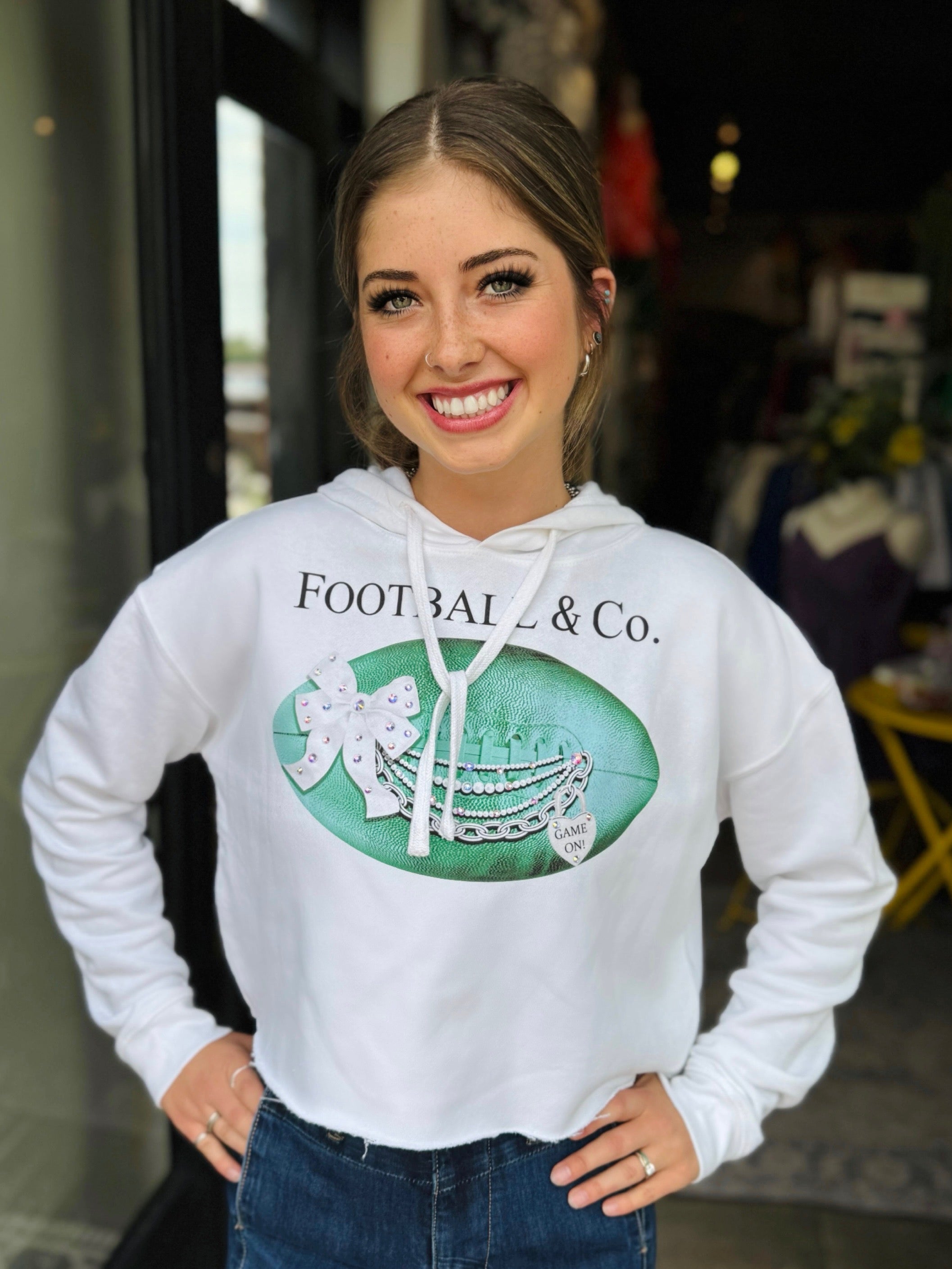 Football & Co. Cropped Hoodie