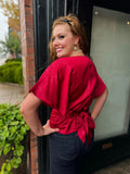 JOY JOY WINE BACK WRAP TOP