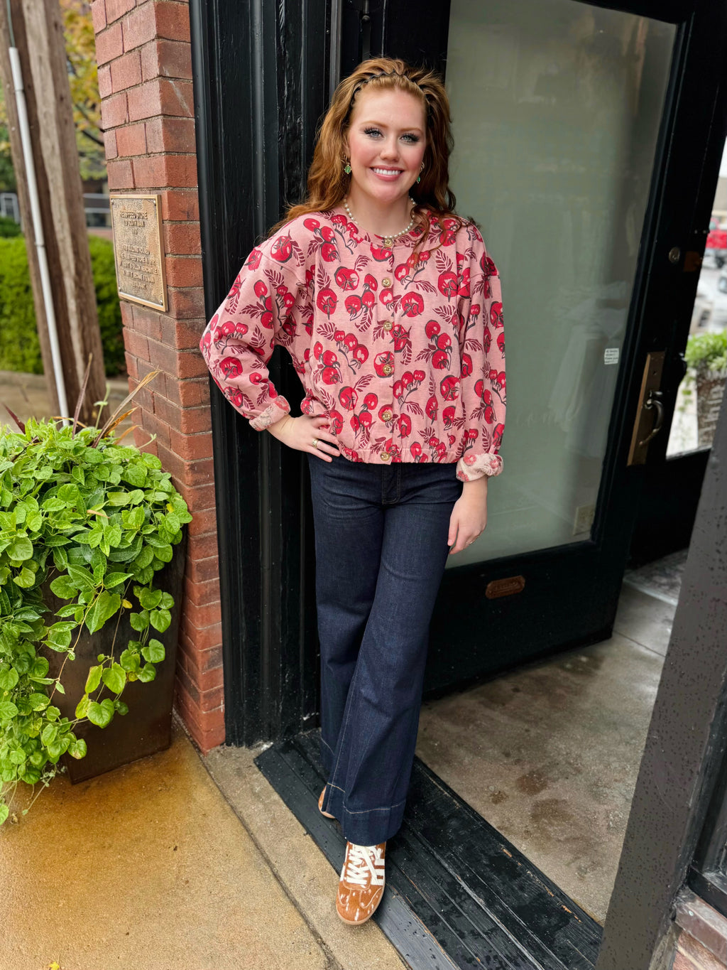 IVY JANE PINK TOMATOS KNIT JACKET
