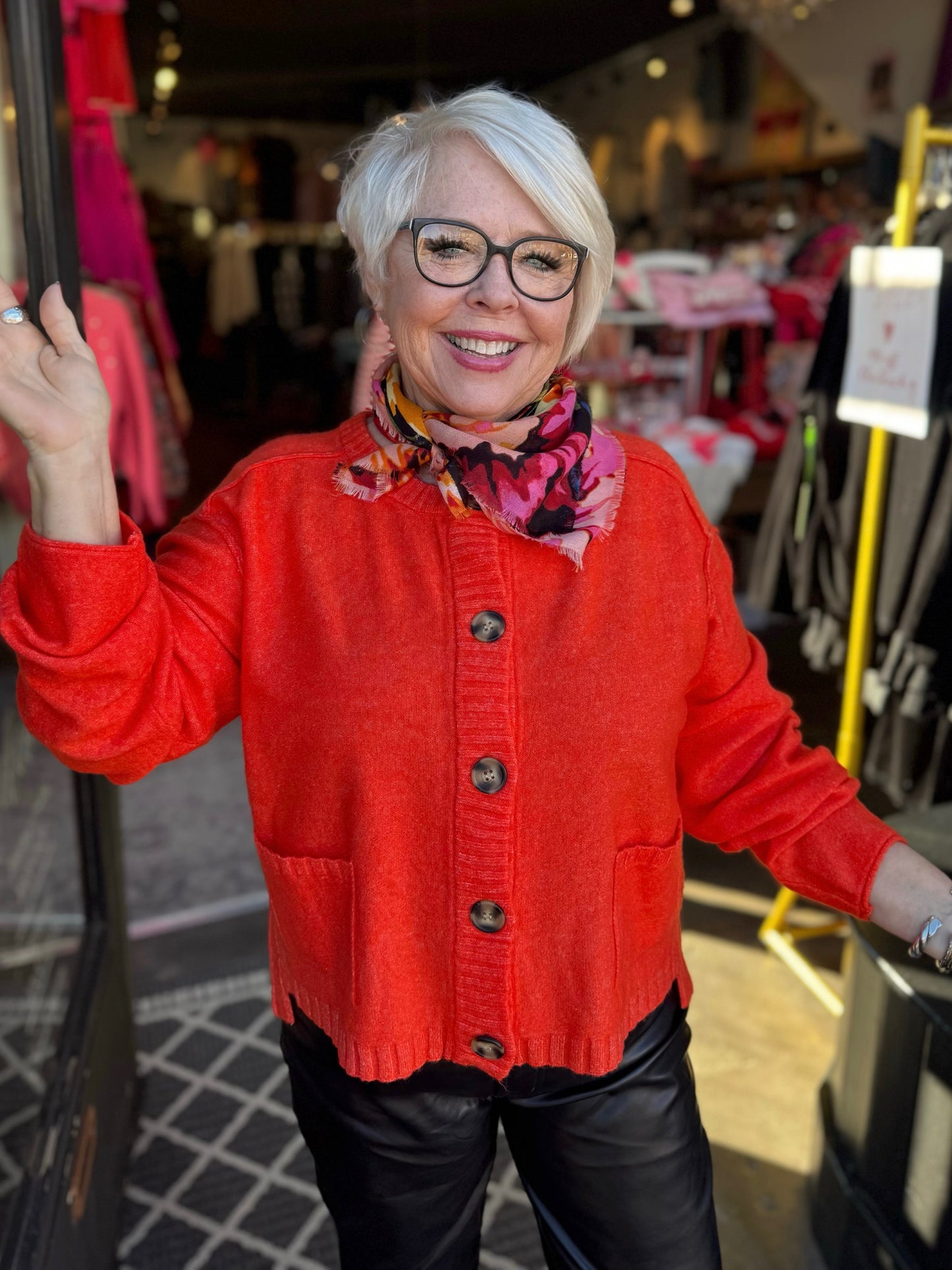 Red Cardigan W2200
