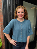 IVY JANE BLUE CARDIGAN SWEATER