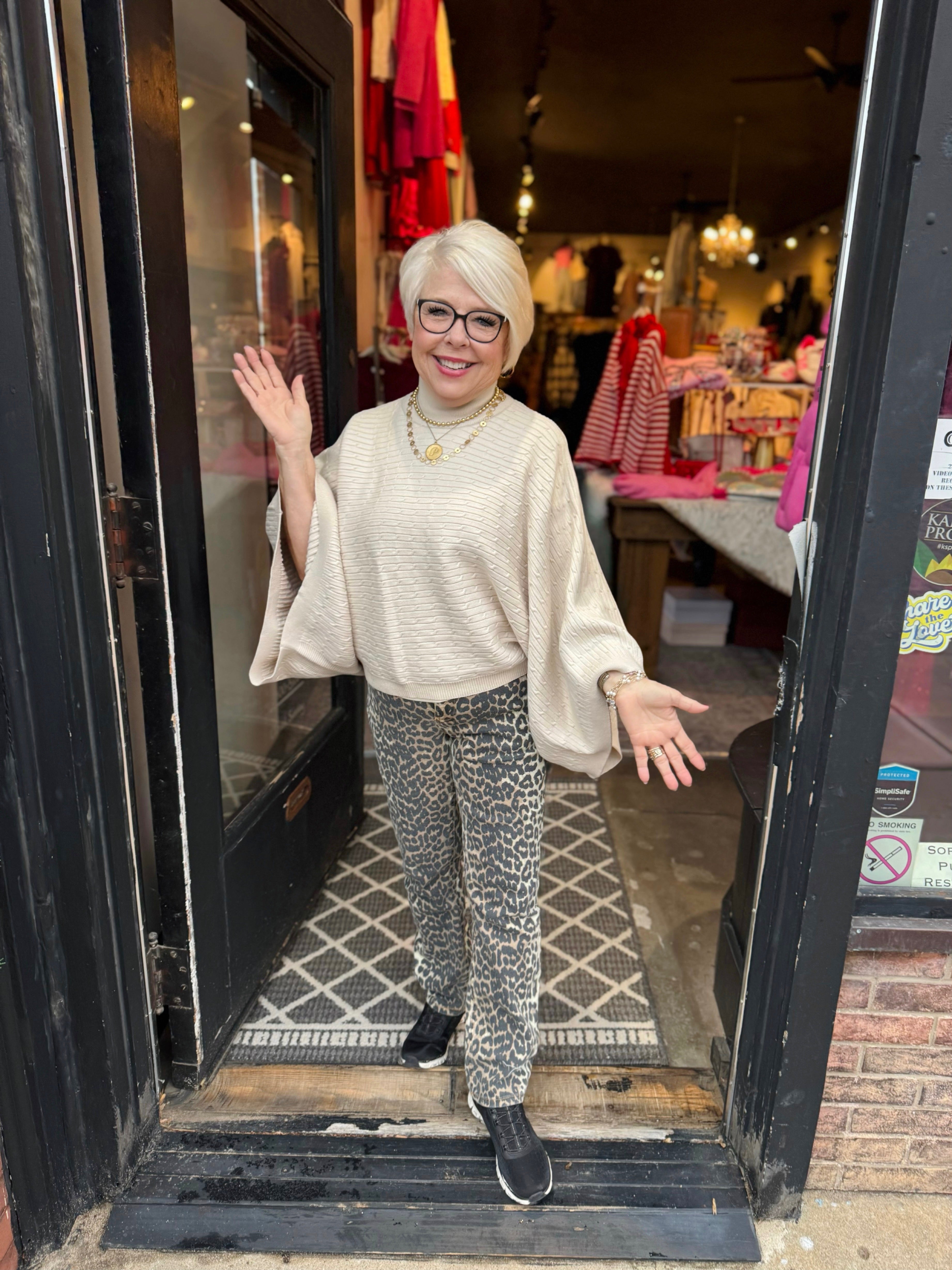 Apricot Stone Cable Sweater