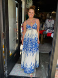 KLD BLUE KD52906 KEYHOLE MAXI DRESS