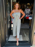 KLD BLUE STRAPLESS STRIPED JUMPSUIT KD52905