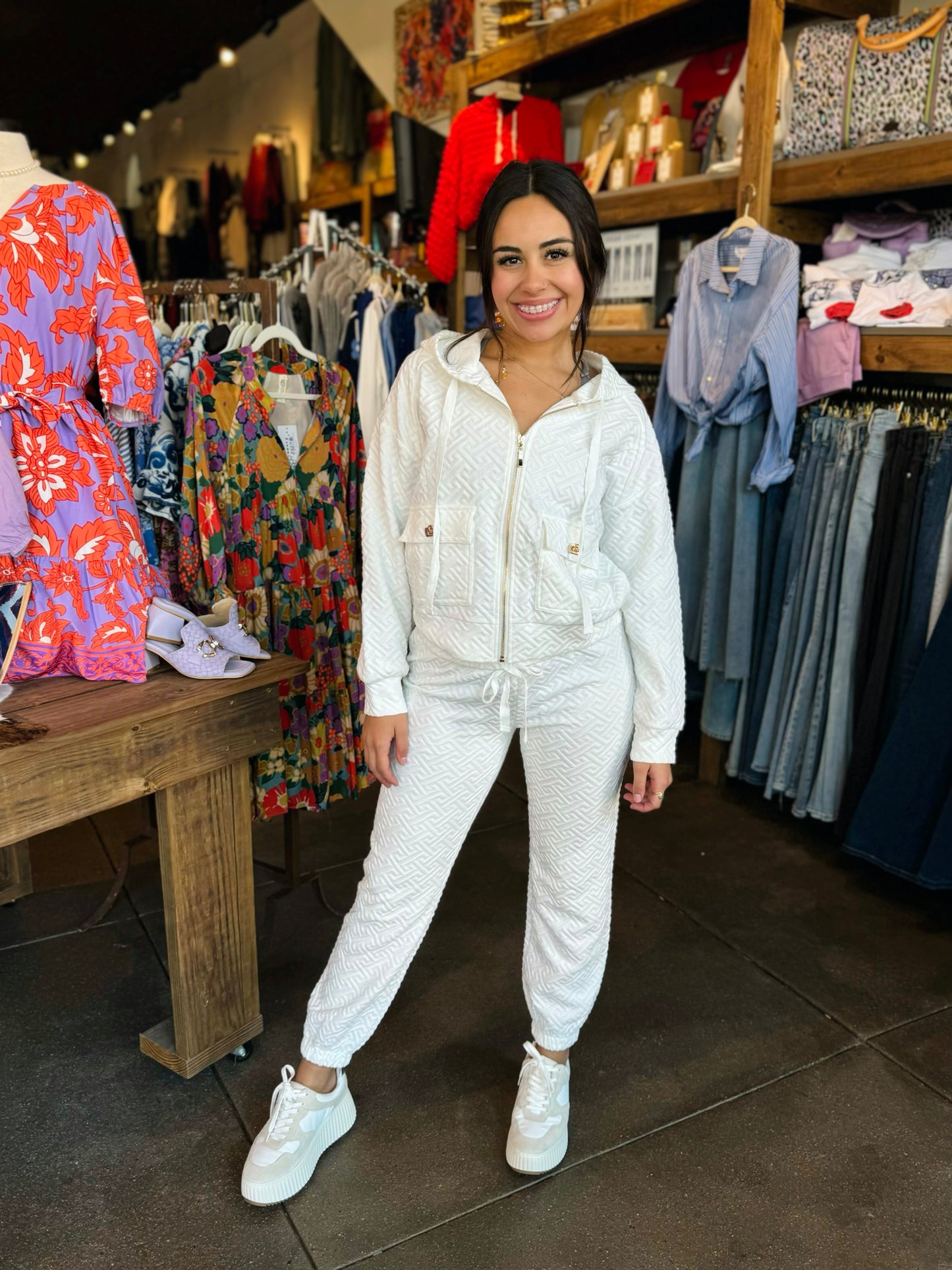 Coco & Carmen Winter White Phoenix Quilted Bottoms