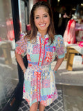 Joy Joy Kaleidocloth Short Sleeve Shirt Dress