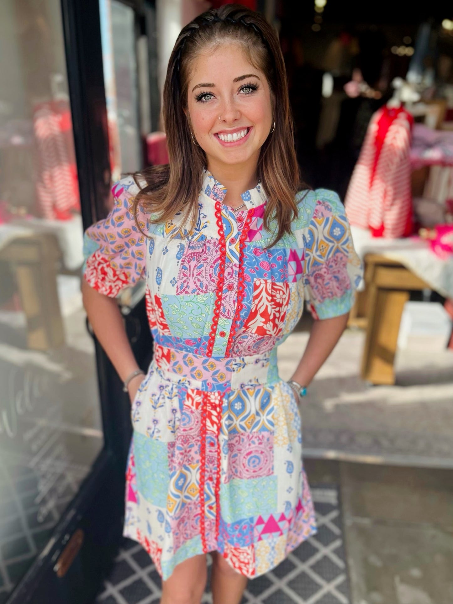 Joy Joy Kaleidocloth Short Sleeve Shirt Dress