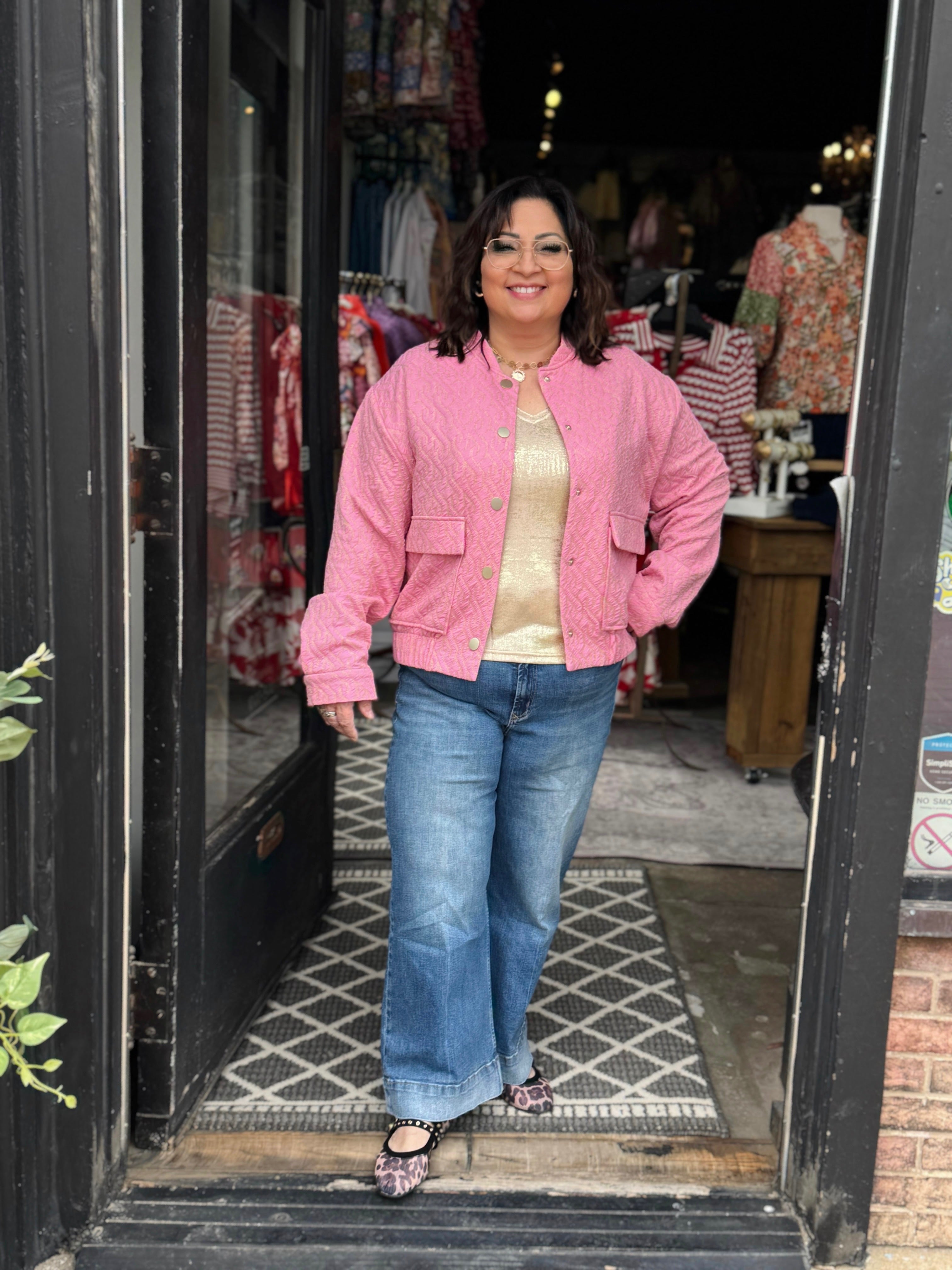 EsQualo Rose Jacket Bomber Jacquard