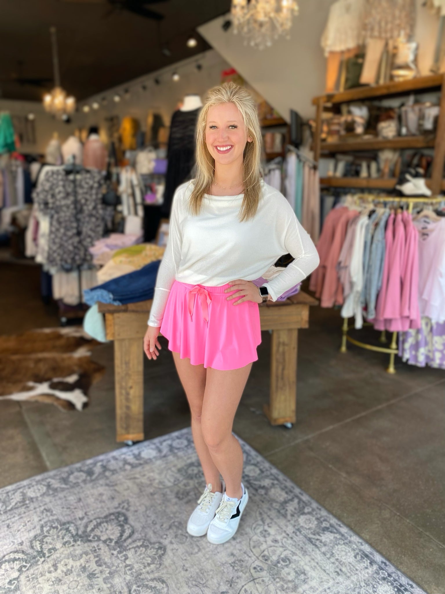 Warm Up Ruffle Skort- Barbie Pink