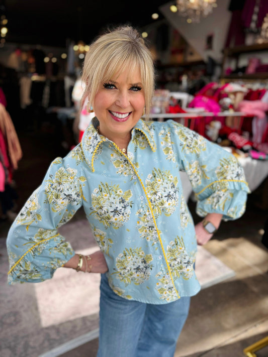 Ivy Jane Blue Spring Bounty Shirt