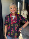 Black Poppy Princess Blouse