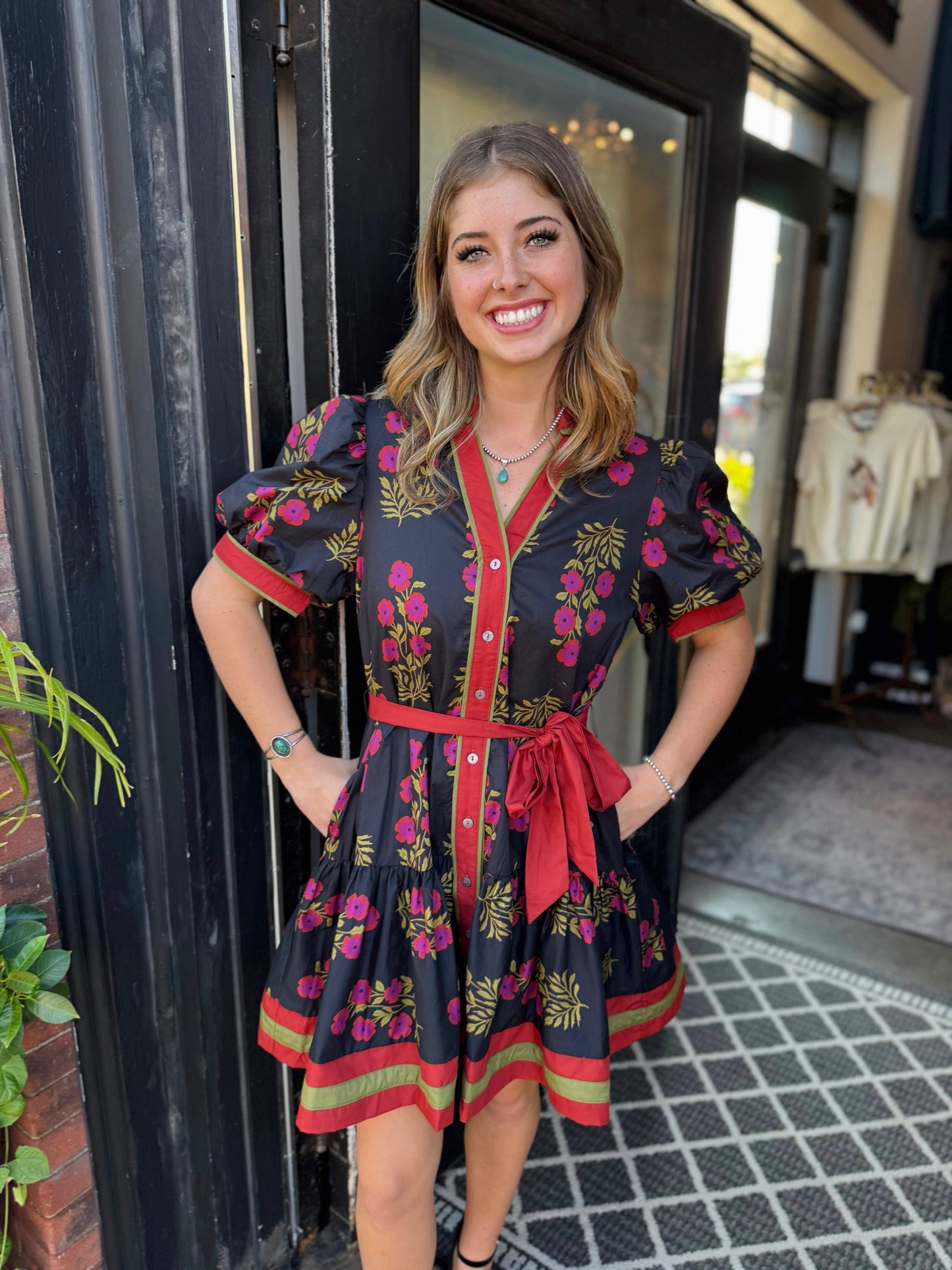 Black Poppy Princess Short Dress