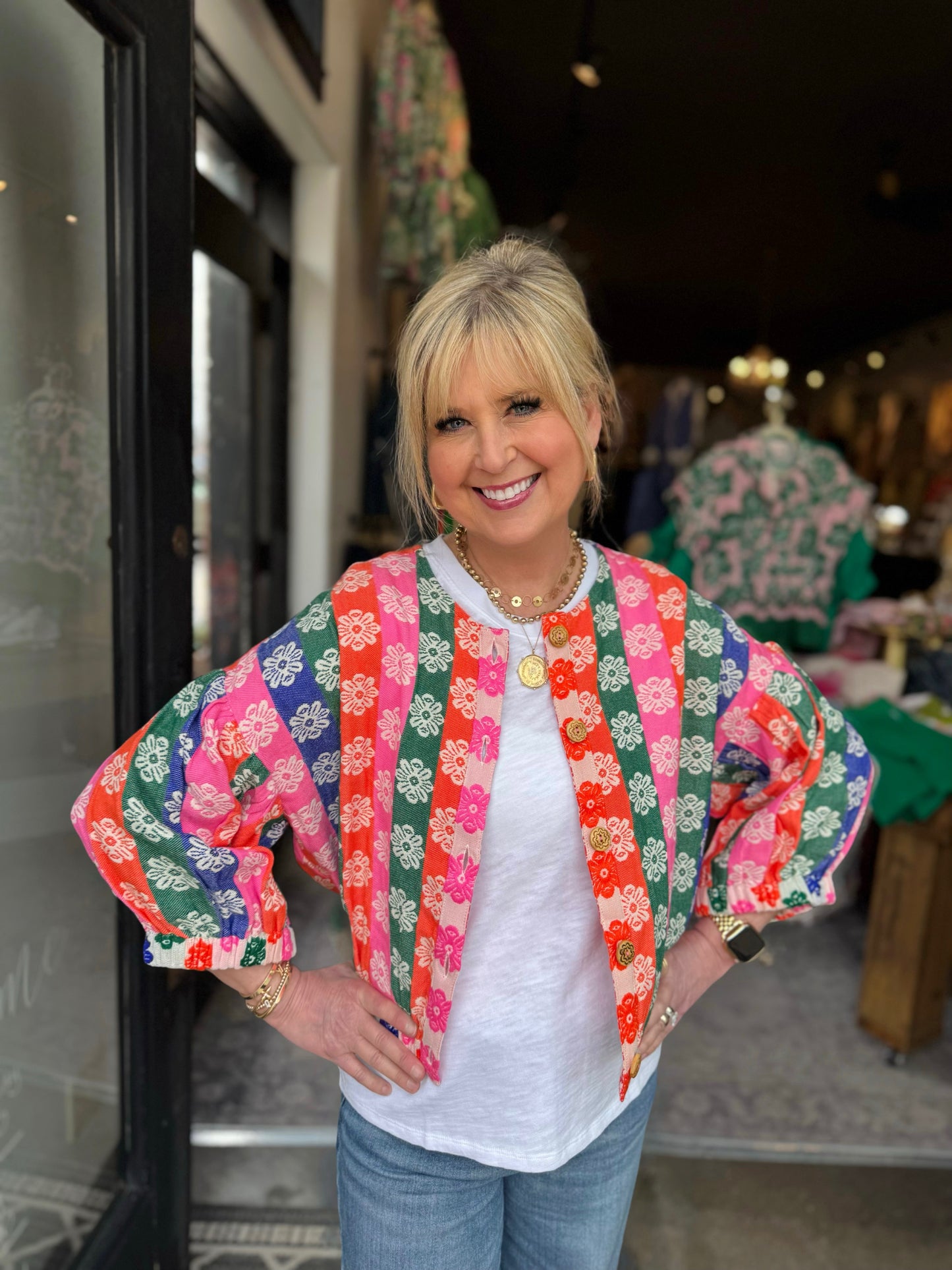 Ivy Jane Multi Rainbow Daisy Jacket