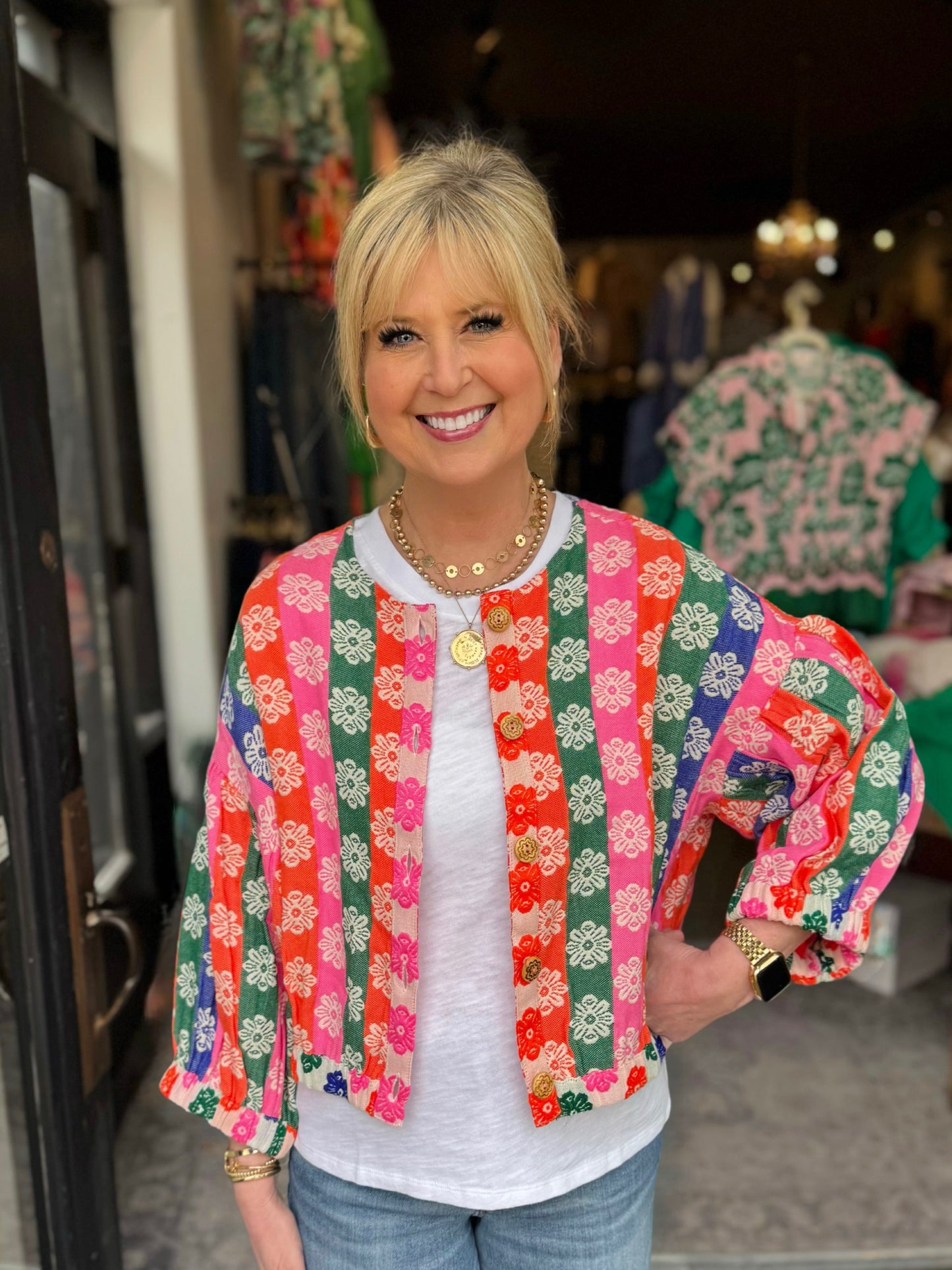 Ivy Jane Multi Rainbow Daisy Jacket