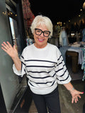 KAREN KANE 2L89328 NAVY STRIPE RAGLAN SWEATER