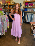 Tribal Blush Sleeveless Dress with Crochet Neckline