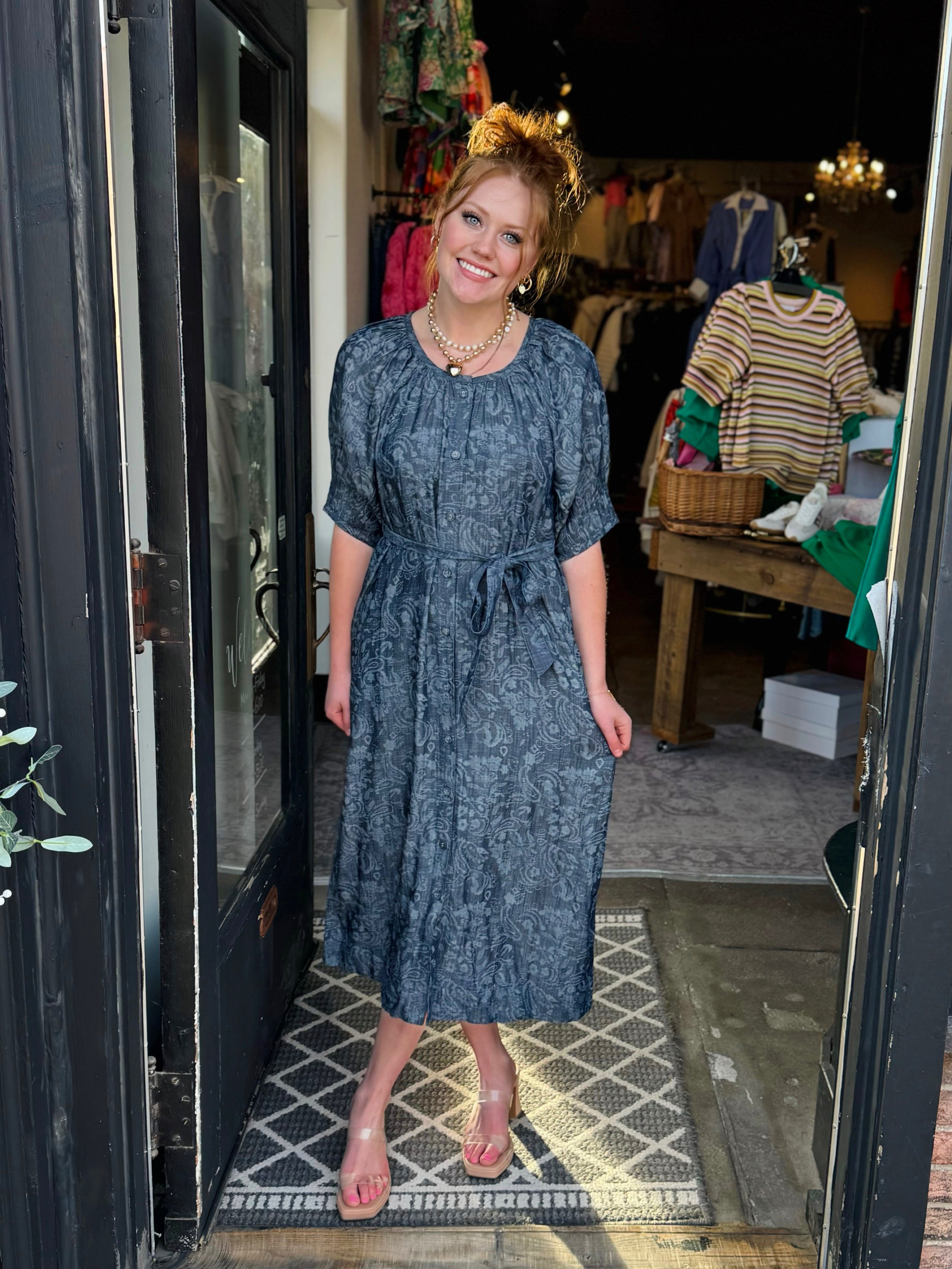 Uncle Frank Indigo Tucked Sleeve Denim Dress