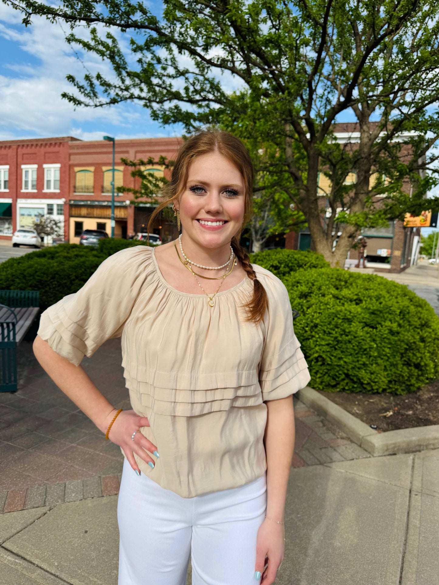 Ivy Jane Sand Bubble & Tuck Top