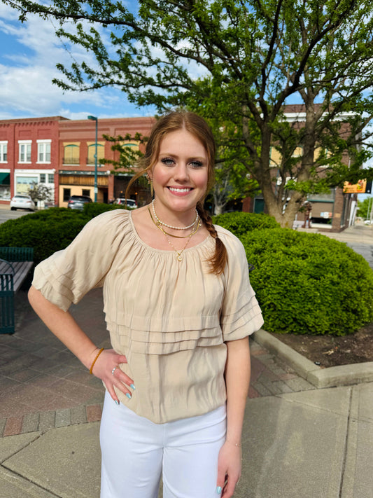 Ivy Jane Sand Bubble & Tuck Top