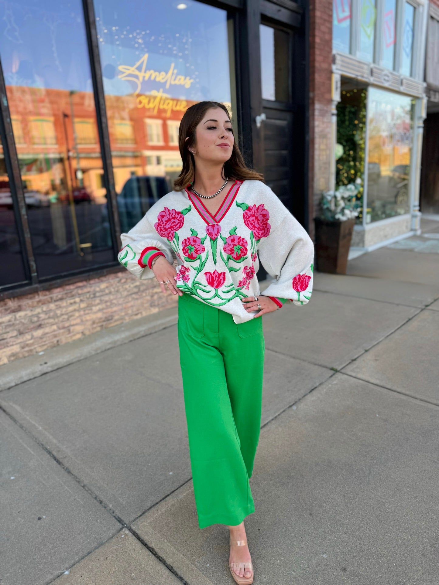 Jade Green Crop Pant