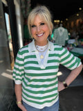 B.YOUNG GREEN/ WHITE STRIPE BYMMORLA SS POLO 20816302