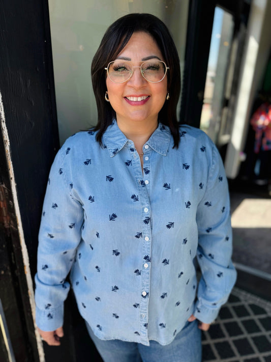 B.YOUNG BLUE BYKOSMO BOHO EMB. SHIRT 2081857