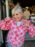 ASTRID SEA PINK RED CRABBY BLOUSE 21-319211