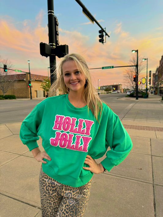 Mary Square Holly Jolly Christmas Sweatshirt