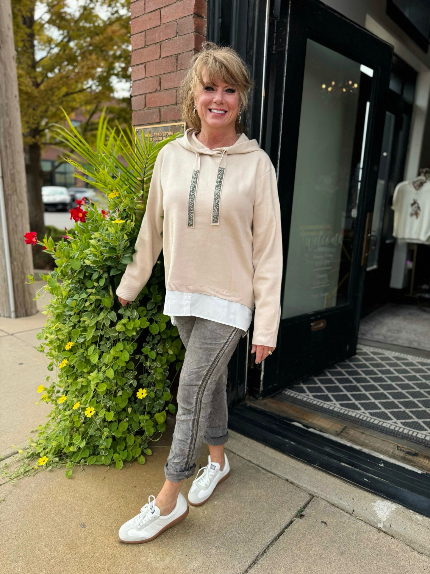 Another Love Shayna Almond Hoody Sweater