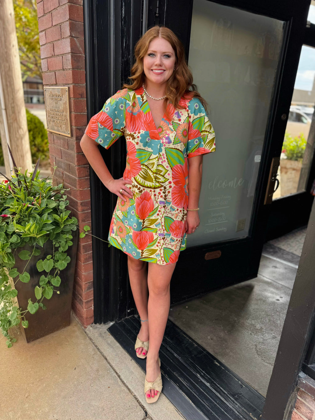 Uncle Frank Bold Floral Shift Dress
