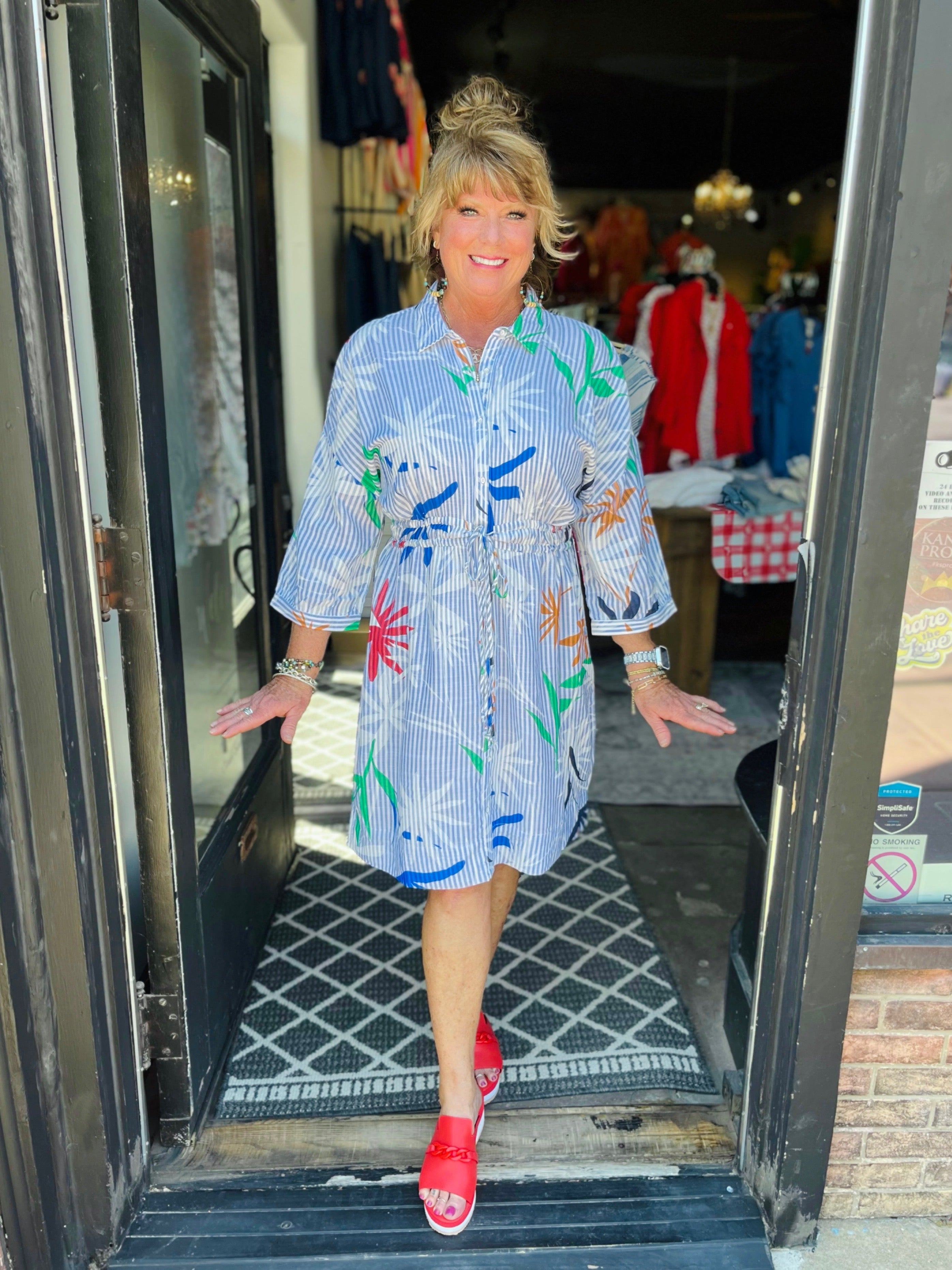 Tribal Sailboat Shirt Dress