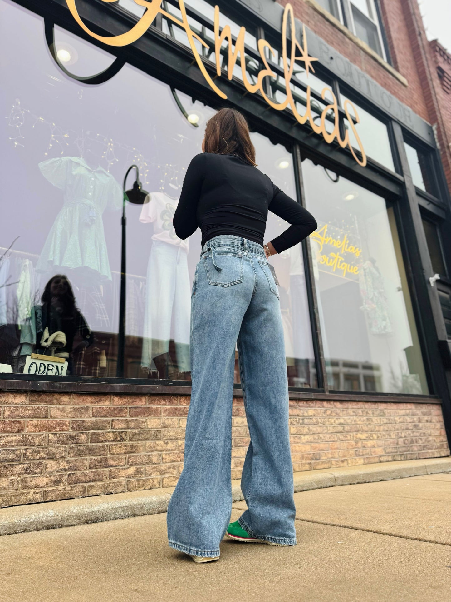 HABITUAL BRYNN SELF TIE WIDE LEG COVE JEAN 0275