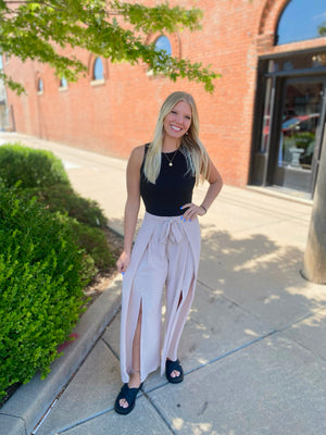 Beige flowy slacks
