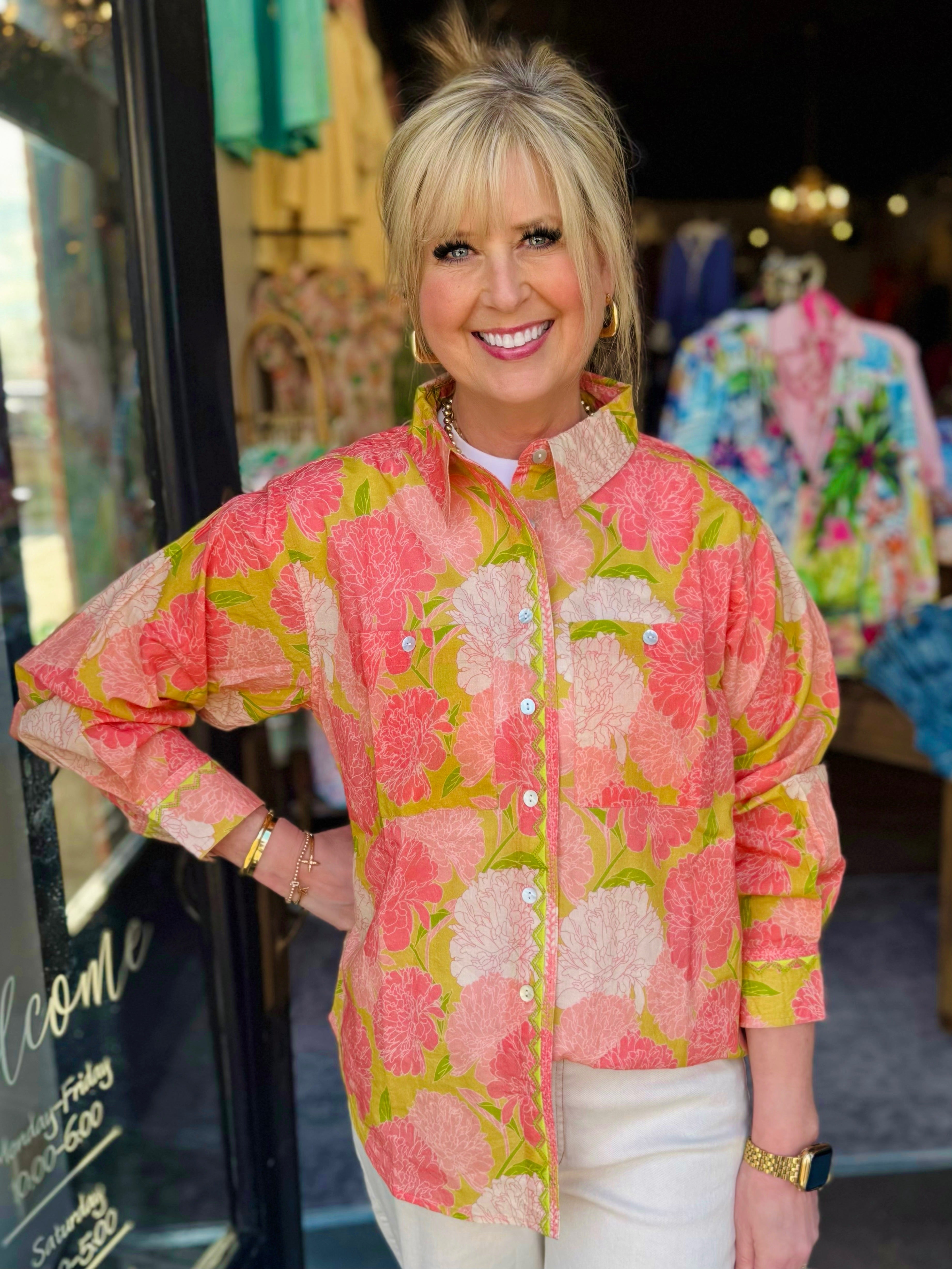 Ivy Jane Coral Blooms A Plenty Shirt