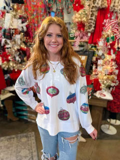 Mary Square Ornaments Christmas Sweatshirt