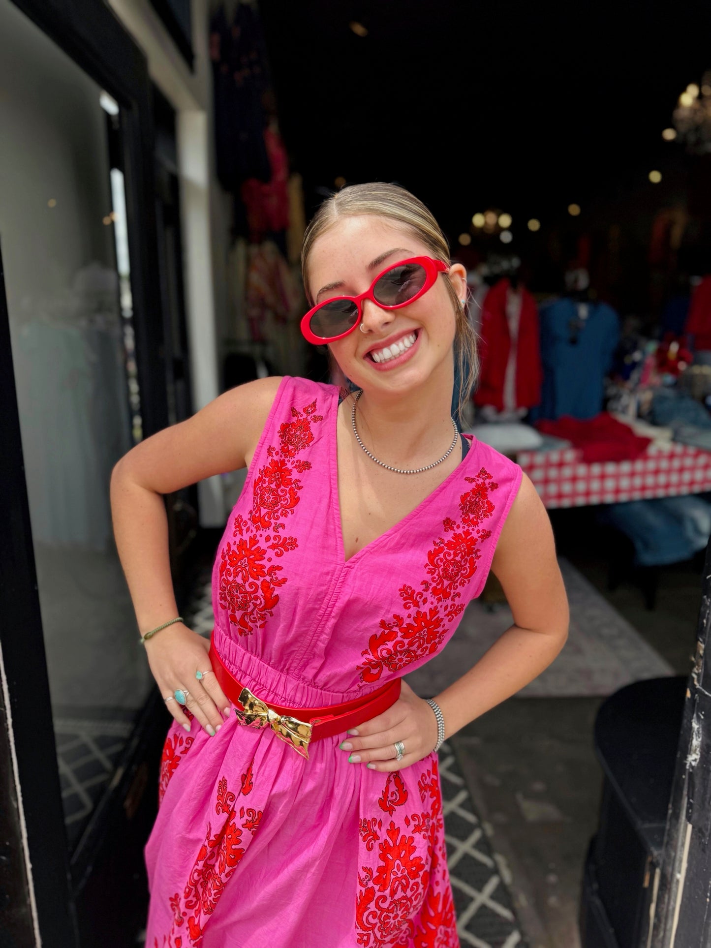Uncle Frank Pink Stamped Sundress