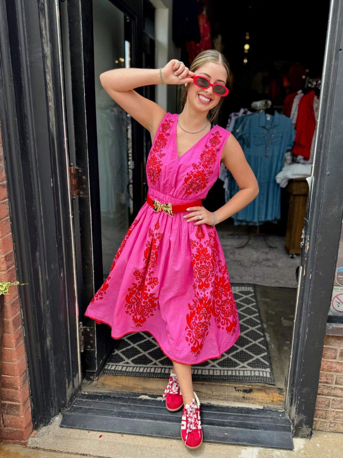 Uncle Frank Pink Stamped Sundress