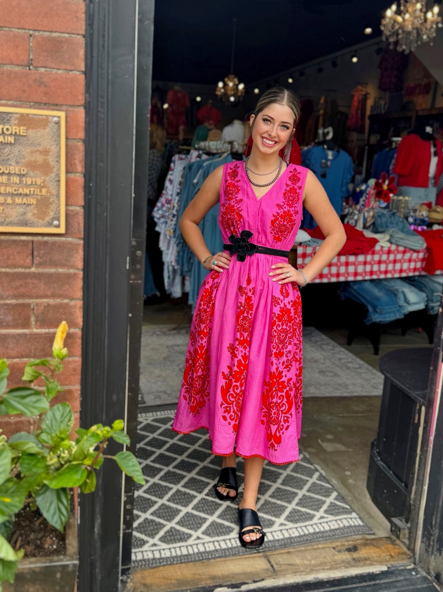 Uncle Frank Pink Stamped Sundress