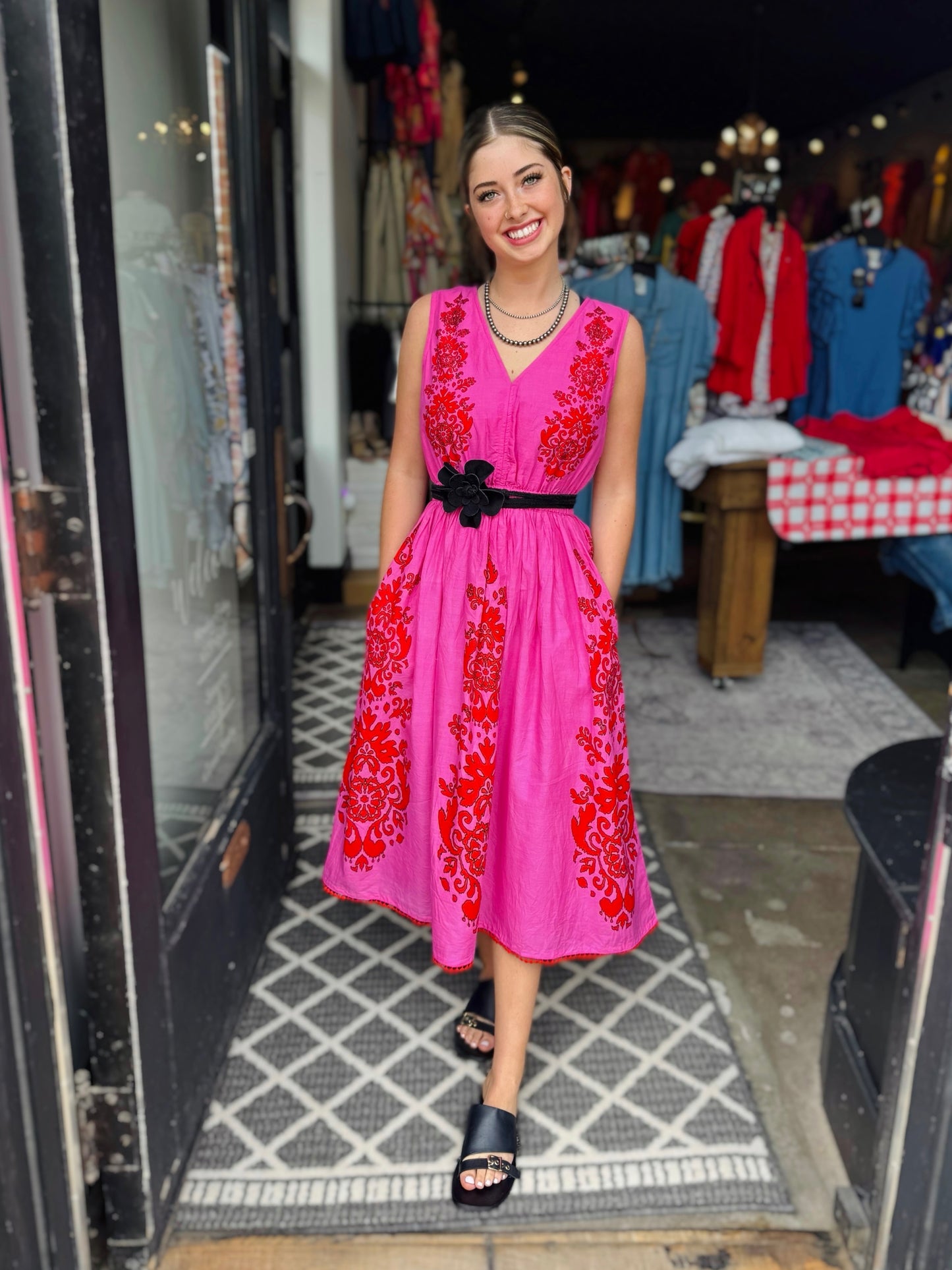 Uncle Frank Pink Stamped Sundress