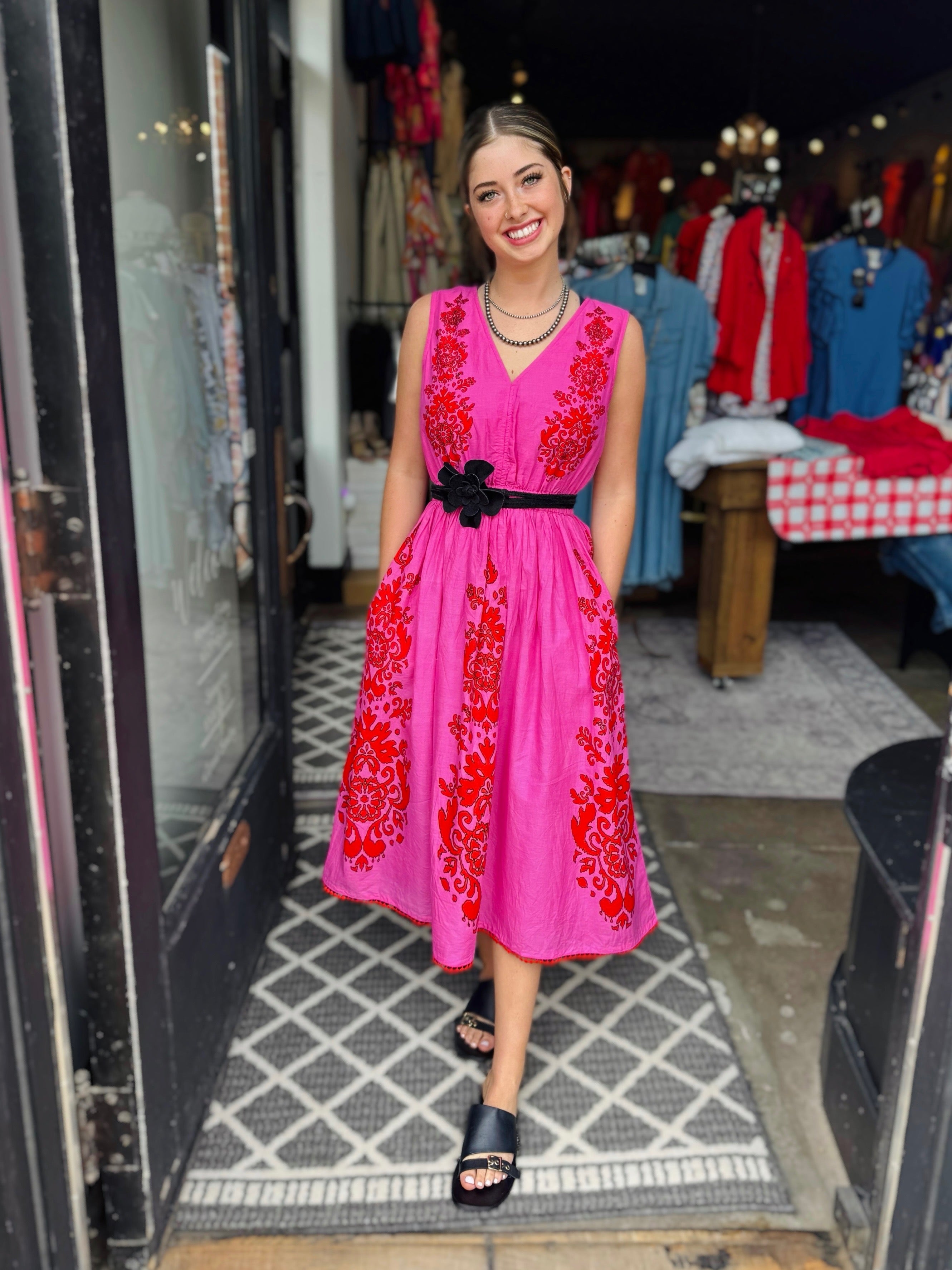 Uncle Frank Pink Stamped Sundress