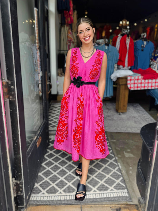 Uncle Frank Pink Stamped Sundress