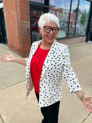 All Fun and No Play Polka Dot Blazer