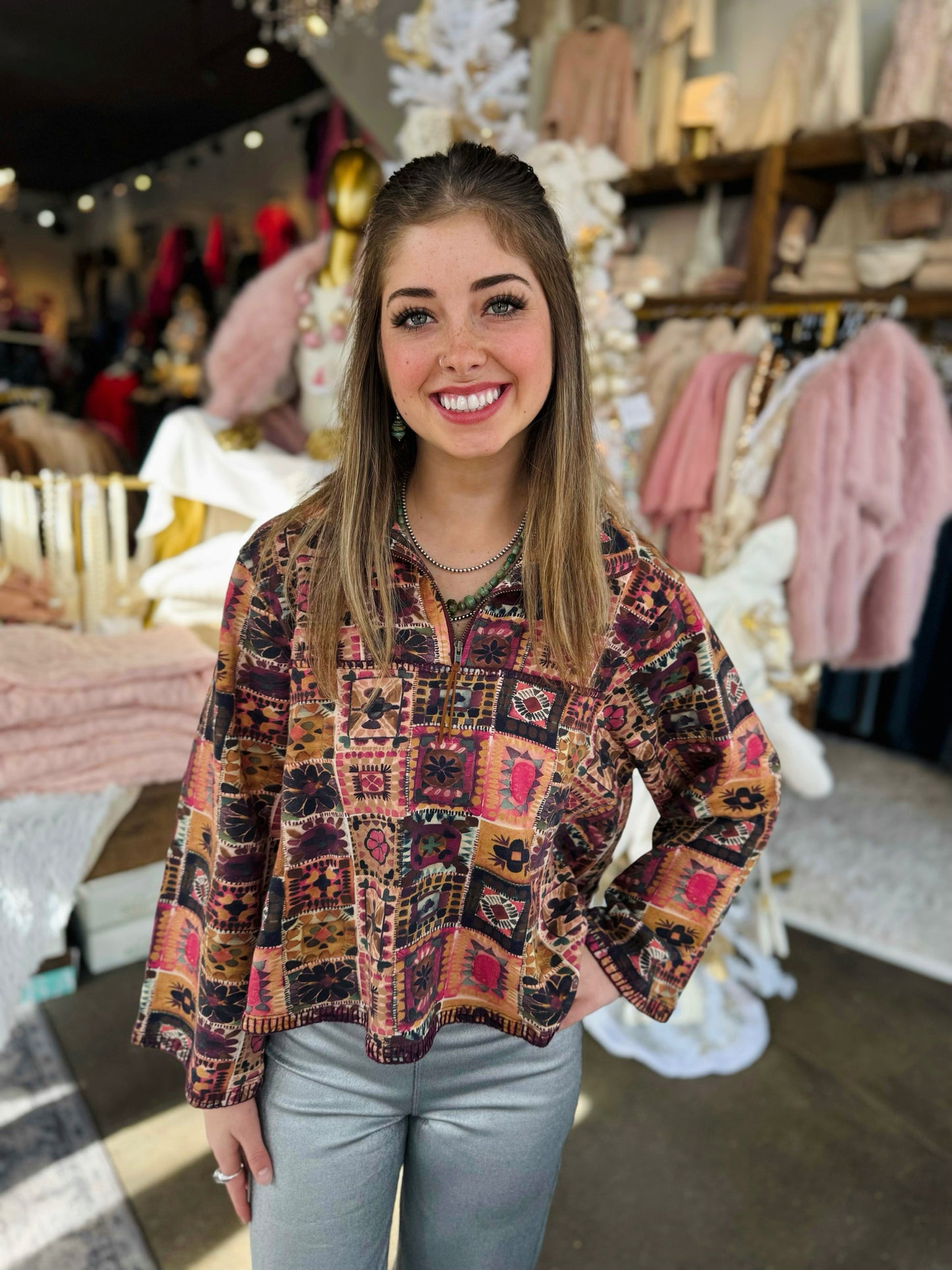 Ivy Jane Plum Zip Front Terry Popover