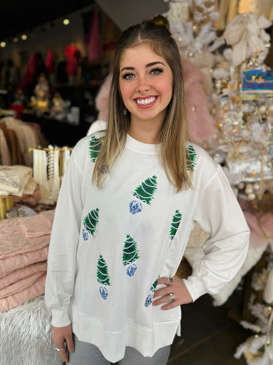 Mary Square Lakelyn Blue Trees Sweatshirt
