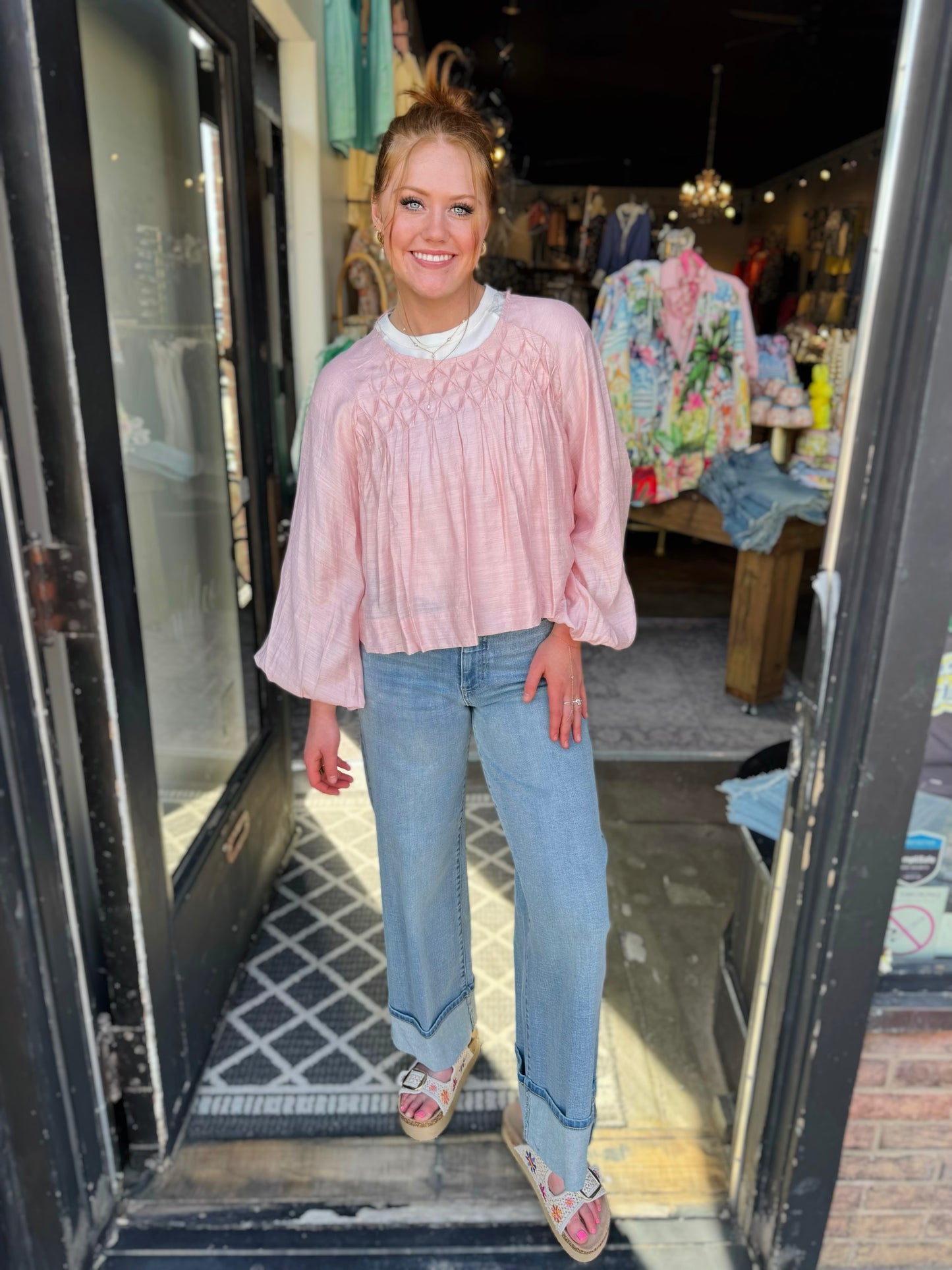 Nekane RoseViscose Blouse W Round Neckline