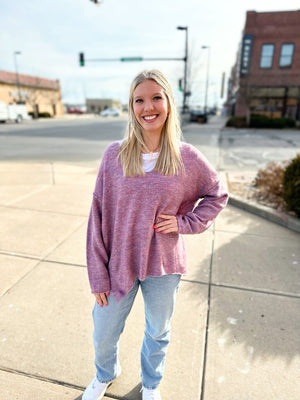 rainbow soft v neck sweater
